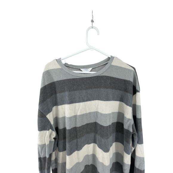 Time & Tru Multi-Tone Gray Striped Pullover Sweater Women's Size Large 12-14 - Picture 4 of 8
